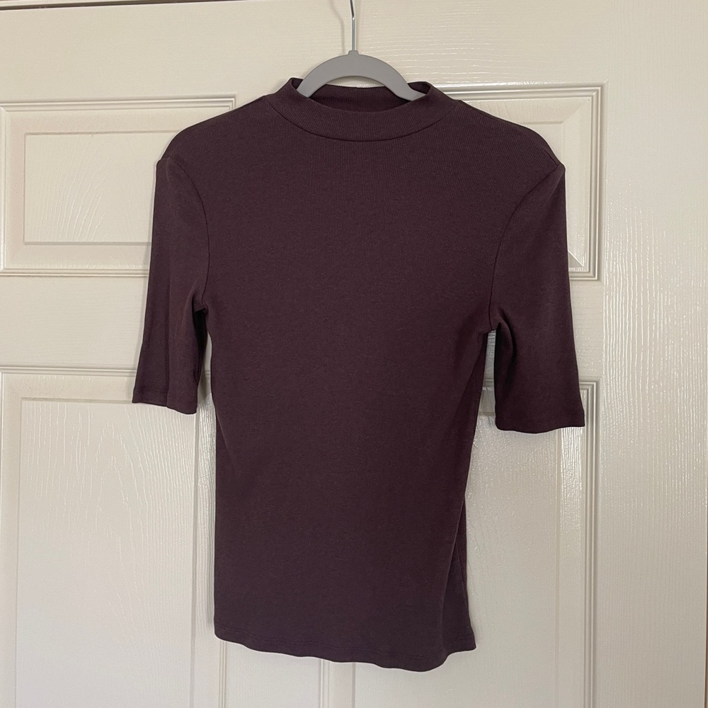 Brown Mock Neck Top
